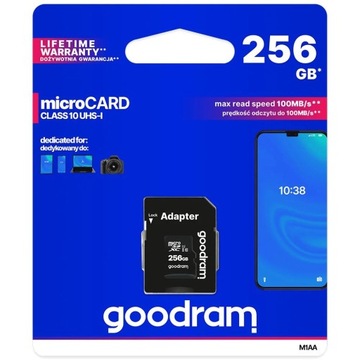 КАРТА ПАМ'ЯТІ GOODRAM 256 ГБ MICRO SD XC CLASS 10