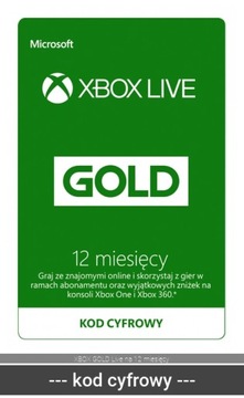 Xbox Live Gold / Xbox Game Pass Core на 12 місяців