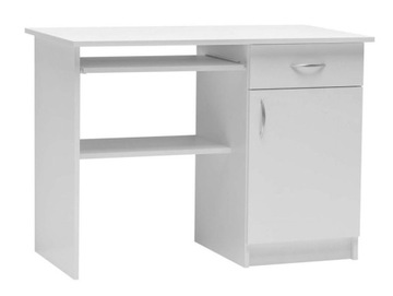Компьютерный стол 100 см с полкой белый коврик 1-AB