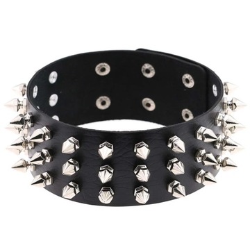 Goth Women Black Choker Collar Punk Necklaces PU Leather Gothic Rivets
