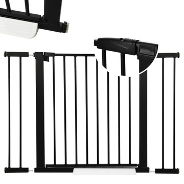 Ворота безопасности для лестницы и двери черный распорки 76-111