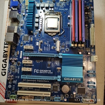 Материнская плата GIGABYTE Z77 D3H с полным набором памяти и процессором