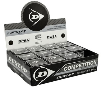 Набор из 12 мячей для сквоша Dunlop Competition Yellow Dot 12 шт.