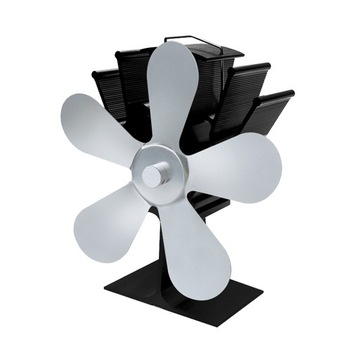 .Fuel saving Heat Powered Wood Stove Fan Log Silver