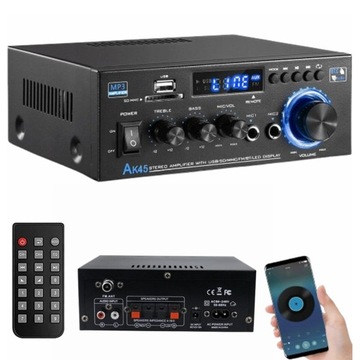 УСИЛИТЕЛЬ ЗВУКА 5,0 СТЕРЕО HIFI BLUETOOTH USB SD FM AUX ПУЛЬТ ДИСТАНЦИОННОГО УПРАВЛЕНИЯ ДНК AMPLI