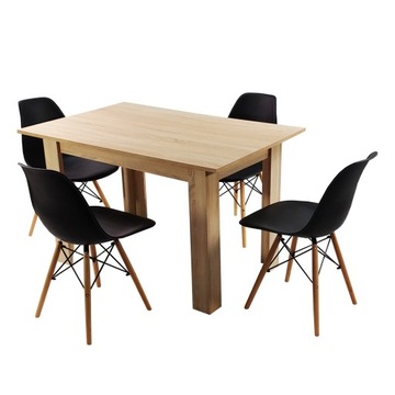 Набор стол современный Сонома 4 стулья Milano черный