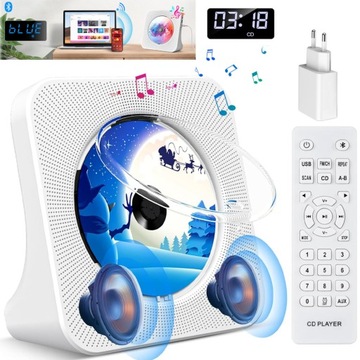 Радио AUX USB FM белый MP3 HiFi плеер портативный CD Bluetooth динамик