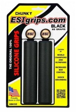 ESI Grips ручки Esigrips кремезний 60 г Чорний + пробки