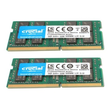 CRUCIAL DDR4 3200 32GB (16GB x2) PC4 - 25600 ноутбук Memory RAM SODIMM 260-pin
