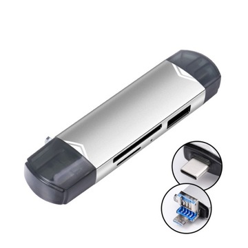 6IN1 кард-ридер USB адаптер USB-C SD MicroSD