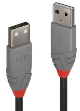 Кабель USB 2.0 Type A-A Male Lindy 36695 5M Anthra