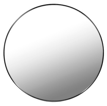 Кругла настінна дзеркальна рамка лофт чорний 80 см