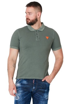 GUESS-Зелена чоловіча сорочка поло з логотипом r L