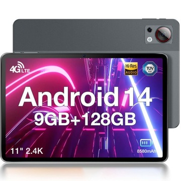 Doogee T30se планшет 11" 2,4 K 9 ГБ / 128 ГБ WIFI SIM Hi-Res 8580 мАч Android 14