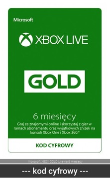 Xbox Live Gold / Xbox Game Pass Core на 6 месяцев
