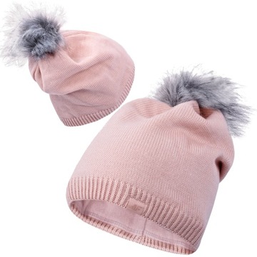 Женская шапка 4f Зимняя с помпоном теплая