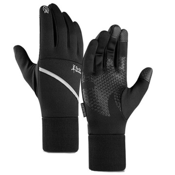 Чоловічі чорні теплі тактильні Спортивні рукавички XL для велосипеда