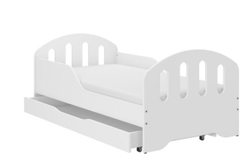 Детская кроватка SMILE 160x80 + матрас + ящик ! Белый