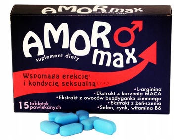 Таблетки Amor Max 15sz для ерекції потенції секс лібідо Тестостерон хіть