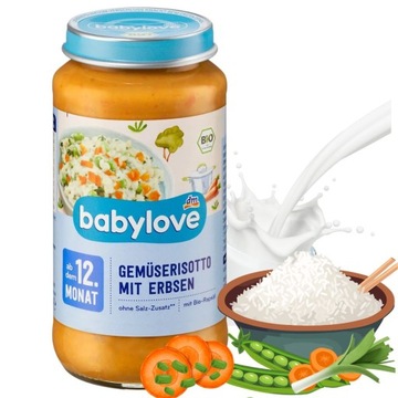BABYLOVE био овощное ризотто с горохом и морковью обед по 12 м 250 г