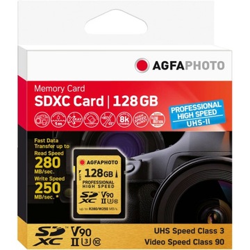 AgfaPhoto SDXC UHS II 128GB Professional High Speed U3 V90