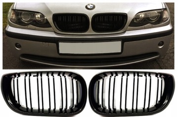 Почки гриль BMW 3 E46 4D LCI черный глянец