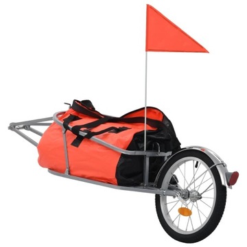 Велосипедный багажный прицеп с оранжевым и черным