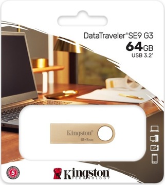 Kingston Pendrive Data Traveler Dtse9g3 64GB USB3. 2 Gen1