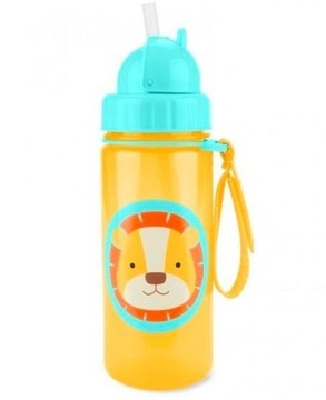 Пляшка для води з соломою зоопарк Лев