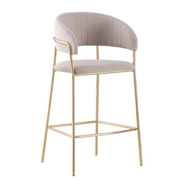 Ерос барний стілець барний стілець для їдальні C. без велюру зі спинкою, злотими ніжками