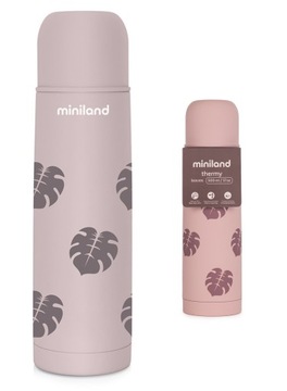Термос Miniland Terra 500 мл-порошкообразный розовый / листья