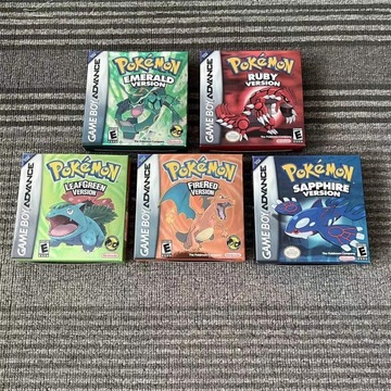 GBA Pokemon Emerald Ruby LeafGreen Firered Sapphire все 5 шт.