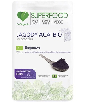 BEORGANIC ЯГОДЫ АСАИ БИО ПОРОШОК 100 Г