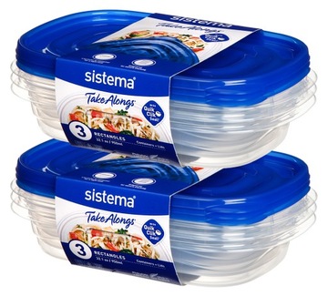 Sistema набір з 6 харчових контейнерів 950 мл