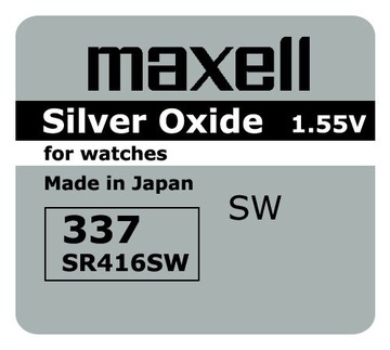 Серебряный аккумулятор Maxell 337 SR416SW 416 SR416