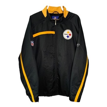 REEBOK NFL STEELERS ЧЕРНАЯ ФУТБОЛЬНАЯ ВИНТАЖНАЯ КУРТКА