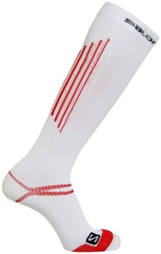 Y3028 носки Salomon COMPRESSION Trail Running white/red 45-47