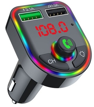 Светодиодный FM-передатчик SD MP3 Bluetooth зарядное устройство 2xUSB