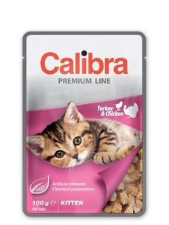 Calibra пакетик для кошенят індичка / курка 100 г