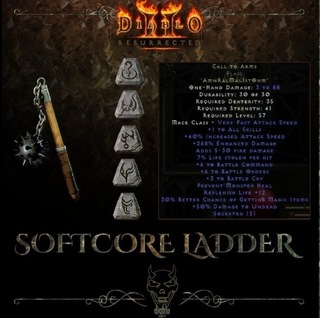 Diablo 2 воскресшая лестница CTA призыв к оружию UNI