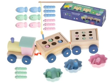Монтессорі дерев'яний поїзд Ciuchcia сортувальник іграшка для дитини!