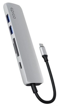 Epico 6in1 Alu Hub 8K с разъемом USB-C - серебристый 9915112100067