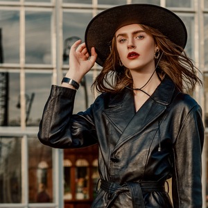 BURBERRY(バーバリー) Melton double-breasted belted coat