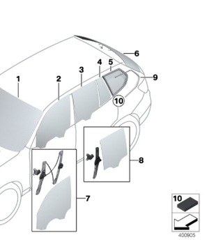 СТЕКЛО ЗАДНЯЯ ЗАД BMW X3 F25