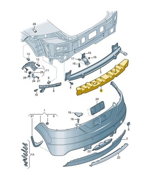 ПЕНКА АБСОРБЕР UDERZEŃ БАМПЕР ЗАД AUDI TT ASO