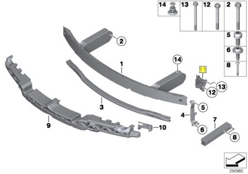 BMW КРЕПЛЕНИЕ БАМПЕРА ПРАВОЕ F12 F13 F06