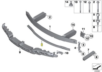 BMW НИЖНИЙ КРОНШТЕЙН БАМПЕРА F12 F13 F06