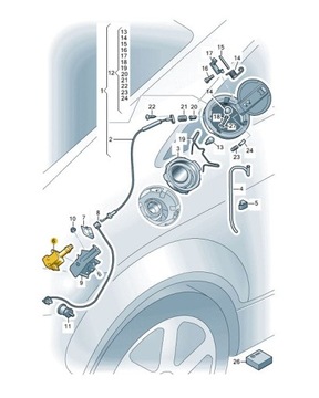 ПРИВОД ЛЮЧКА ЗАЛИВНОЙ ГОРЛОВИНЫ ТОПЛИВА AUDI TT ОРИГИНАЛ ASO
