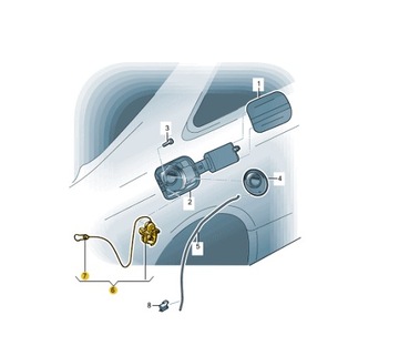 ПРИВОД ЛЮЧКА ЗАЛИВНОЙ ГОРЛОВИНЫ ТОПЛИВА AUDI A4 08-