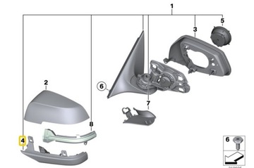 BMW F01 F12 F10 КОРПУС ЗЕРКАЛА ЛЕВАЯ 7308655 OE